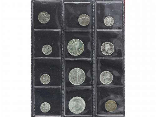 ESTADOS UNIDOS. Lote 72 monedas 1 Centavo a 1 Dólar. 1851 a 