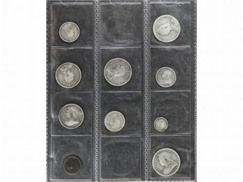 GRAN BRETAÑA. Lote 163 monedas Farthing a 5 Chelines. 1757 a