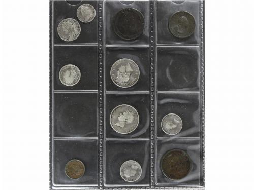 GRAN BRETAÑA. Lote 163 monedas Farthing a 5 Chelines. 1757 a