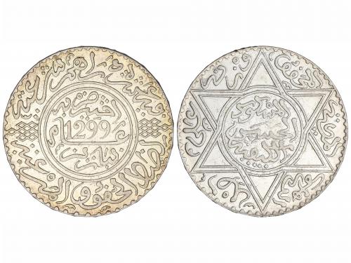 MARRUECOS. 10 Dirhams. 1299 d.H. (1889 d.C.). MOULAY AL-HASA