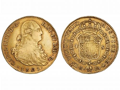 CARLOS IV. 4 Escudos. 1801/791. MADRID. F.A. 13,39 grs. Rayi