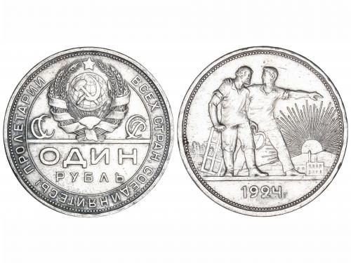 RUSIA. 1 Rublo. 1924. LENINGRADO. 20,05 grs. AR. (Rayitas de