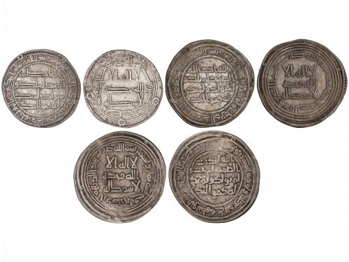 OMEYAS-CALIFATO DE DAMASCO. Lote 3 monedas Dirham. AR. Cecas