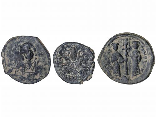 MONEDAS BIZANTINAS. Lote 3 monedas Follis. ROMANO III, BASIL