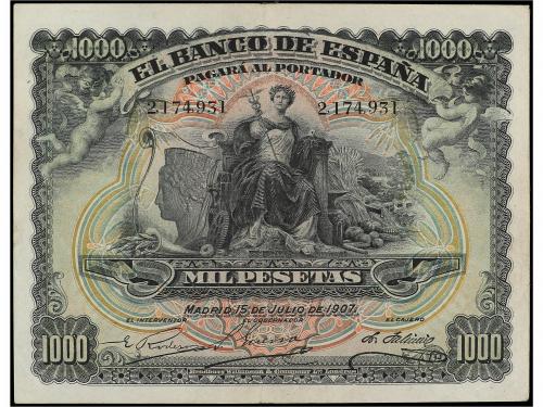 BANCO DE ESPAÑA. 1.000 pesetas. 15 Julio 1907. Palacio Real 