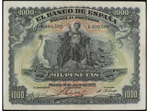 BANCO DE ESPAÑA. 1.000 pesetas. 15 Julio 1907. Palacio Real 