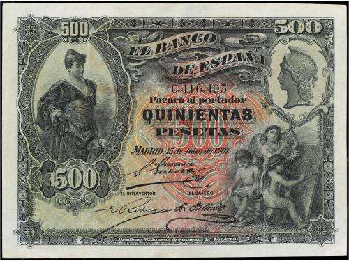 BANCO DE ESPAÑA. 500 Pesetas. 15 Julio 1907. Alcazar de Sego