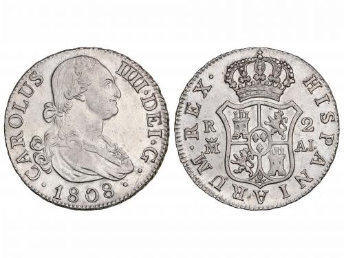 CARLOS IV. 2 Reales. 1808. MADRID. A.I. 6,06 grs. Restos de 
