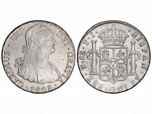 CARLOS IV. 8 Reales. 1808. POTOSÍ. P.J. 26,85 grs. (Limpiada