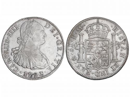CARLOS IV. 8 Reales. 1793. MÉXICO. F.M. 26,75 grs. Rotura de