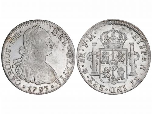 CARLOS IV. 8 Reales. 1797. MÉXICO. F.M. 26,90 grs. Brillo or