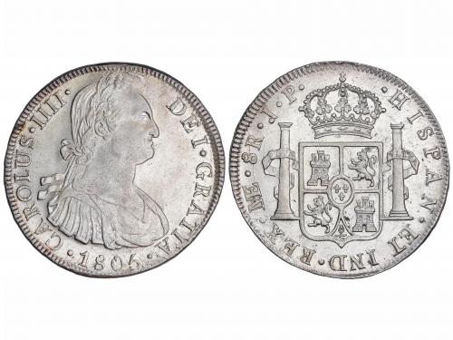 CARLOS IV. 8 Reales. 1805. LIMA. J.P. 27,00 grs. Brillo orig