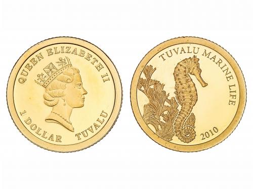 TUVALU. 1 Dólar. 2010. ISABEL II. 0,5 grs. AU. Caballito de 