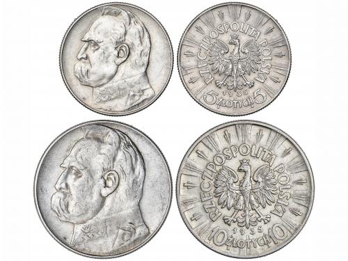 POLONIA. Lote 2 monedas 10 y 20 Zlotych. 1935. AR. Józef Pil