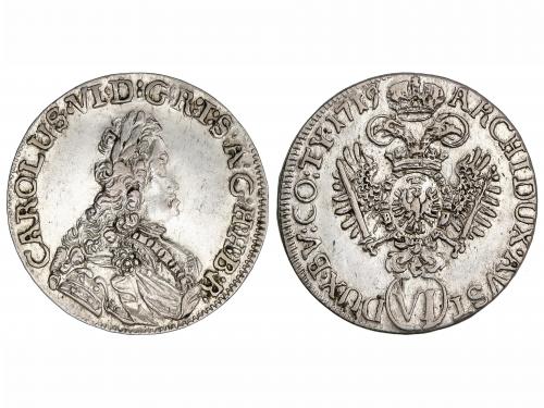 AUSTRIA. 6 Kreuzer. 1719. CARLOS VI (CARLOS III PRETENDIENTE