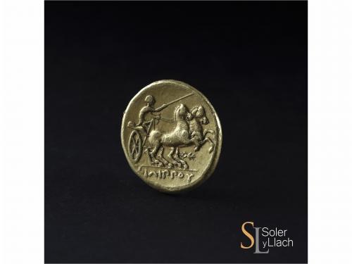MONEDAS GRIEGAS. Estátera. 352-336 a.C. FILIPO II. PELLA. An