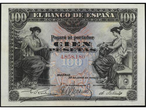 BANCO DE ESPAÑA. 100 Pesetas. 30 Junio 1906. Sin Serie. Ed-3