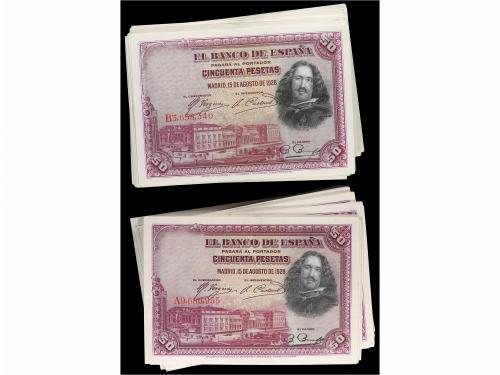 GUERRA CIVIL, ZONA REPUBLICANA. Lote 168 billetes 50 Pesetas