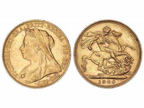 GRAN BRETAÑA. Soberano. 1900. VICTORIA. 7,97 grs. AU. (Golpe