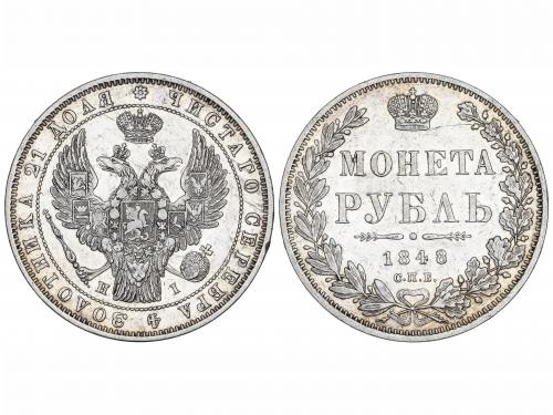 RUSIA. 1 Rublo. 1848-CPb. NICOLÁS I. SAN PETERSBURGO. H.I. 2