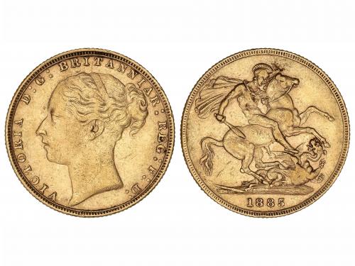 GRAN BRETAÑA. Soberano. 1885. VICTORIA. 7,97 grs. AU. (Peque