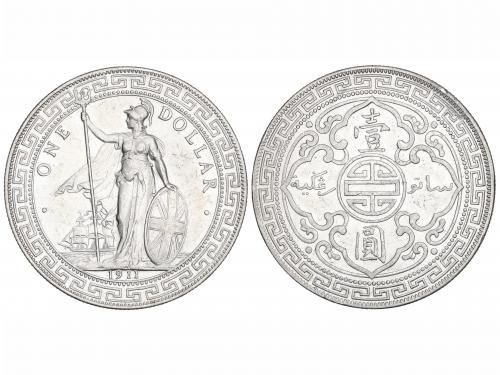 GRAN BRETAÑA. Dólar de Comercio. 1911-B. JORGE V. BOMBAY. 26