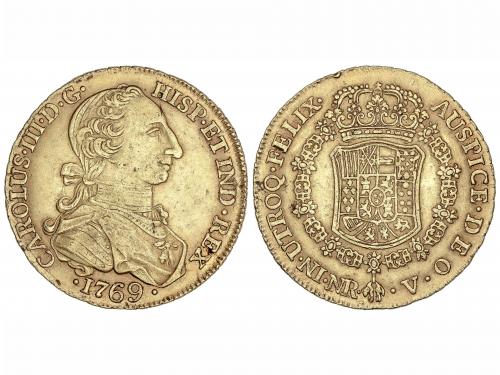 CARLOS III. 8 Escudos. 1769. NUEVO REINO. V. 26,97 grs. Cara
