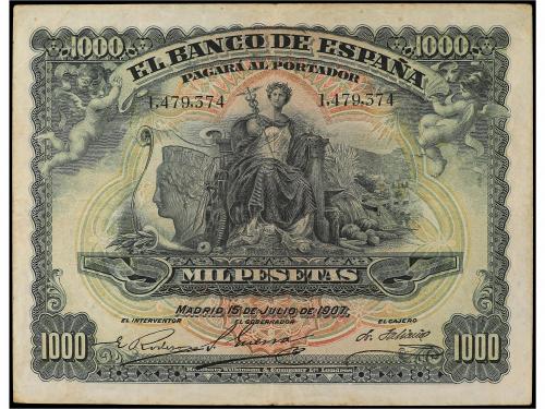 BANCO DE ESPAÑA. 1.000 Pesetas. 15 Julio 1907. Palacio Real 