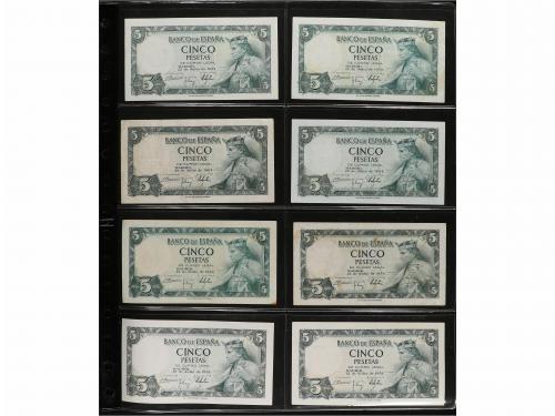 ESTADO ESPAÑOL. Lote 67 billetes 5 Pesetas. 1938 a 1954. Tod
