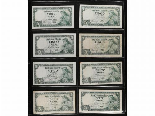 ESTADO ESPAÑOL. Lote 67 billetes 5 Pesetas. 1938 a 1954. Tod