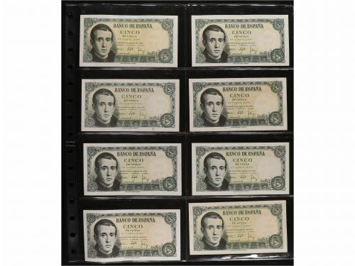 ESTADO ESPAÑOL. Lote 67 billetes 5 Pesetas. 1938 a 1954. Tod