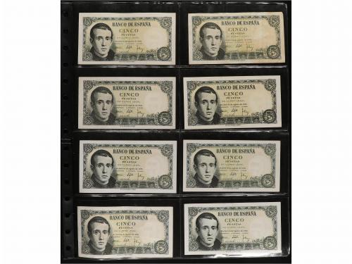 ESTADO ESPAÑOL. Lote 67 billetes 5 Pesetas. 1938 a 1954. Tod