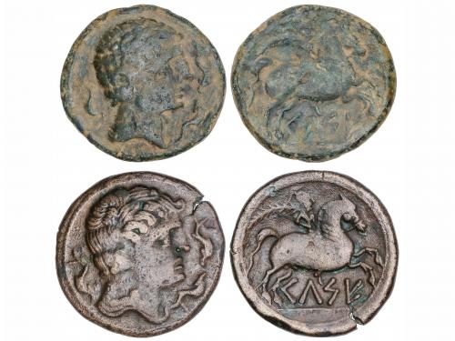 MONEDAS HISPÁNICAS. Lote 2 monedas As. 120-50 a.C. CELSE (VE