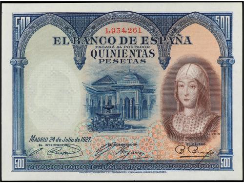 BANCO DE ESPAÑA. 500 Pesetas. 24 Julio 1927. Isabel "La Cató