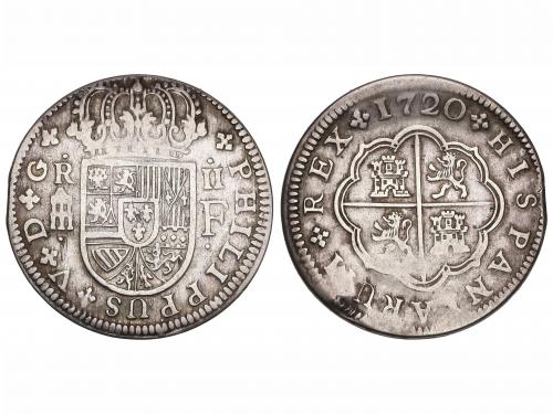 FELIPE V. 2 Reales. 1720. SEGOVIA. F. 5,57 grs. Ensayador F 