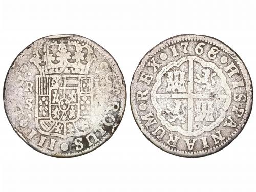 CARLOS III. 2 Reales. 1768/6. SEVILLA. (CF). 4,92 grs. Recti