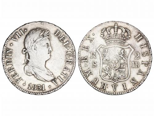 FERNANDO VII. 2 Reales. 1831. SEVILLA. J.B. 5,78 grs. ESCASA