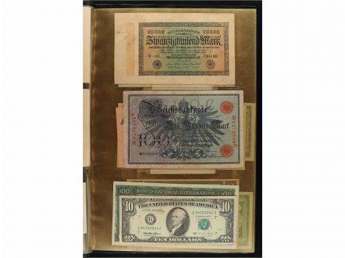 BILLETES EXTRANJEROS. Lote 218 billetes. Siglo XX. En 5 carp