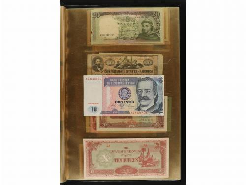 BILLETES EXTRANJEROS. Lote 218 billetes. Siglo XX. En 5 carp