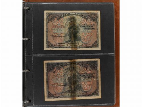 BILLETES ESPAÑOLES. Lote 79 billetes 50 Céntimos a 2.000 Pes