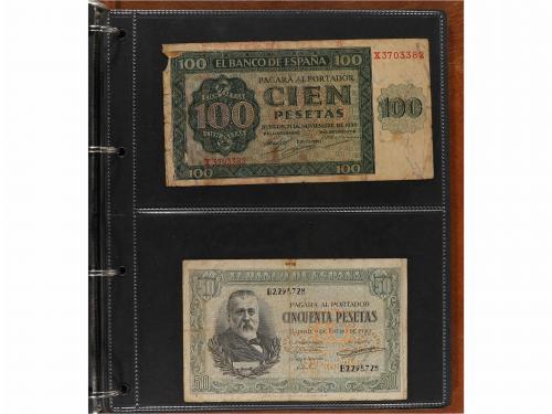 BILLETES ESPAÑOLES. Lote 79 billetes 50 Céntimos a 2.000 Pes