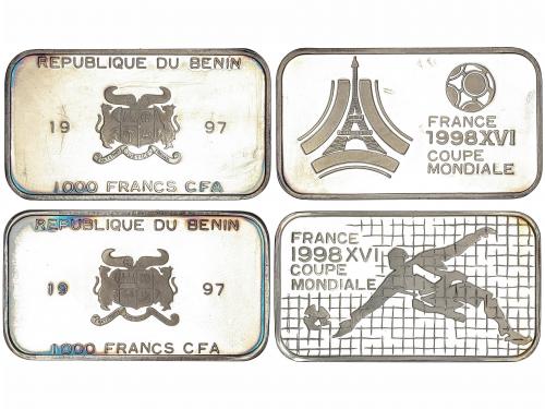 BENÍN. Lote 2 lingotes 1.000 Francos. 1997. 19,96 y 19.97 gr