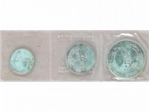 RAS AL-KHAIMAH. Set 3 monedas 1 a 5 Rials. 1389 d.H.-1969 d.