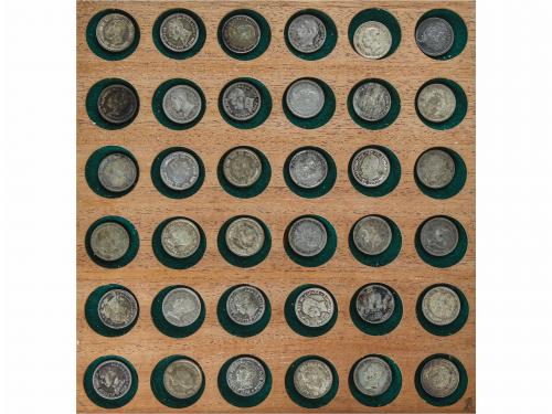 LOTES y COLECCIONES. Monetario con 121 monedas de plata. Mad