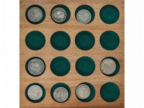 LOTES y COLECCIONES. Monetario con 121 monedas de plata. Mad