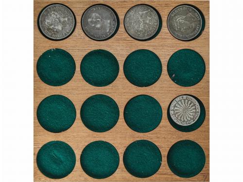 LOTES y COLECCIONES. Monetario con 121 monedas de plata. Mad