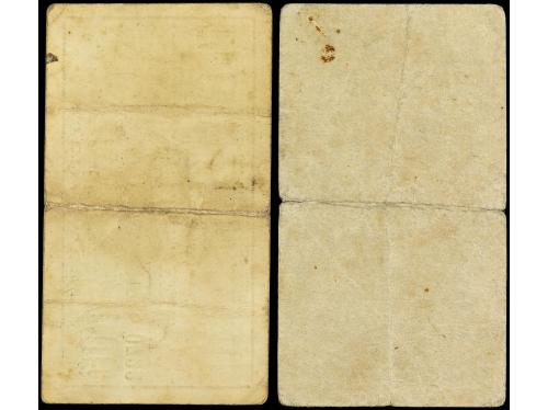 CATALUNYA. Lote 2 billetes 50 Cèntims y 1 Pesseta. 17 Maig 1