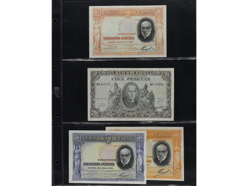 Lote 42 billetes. 1906 a 1980. Destacan: 25 pesetas septiemb