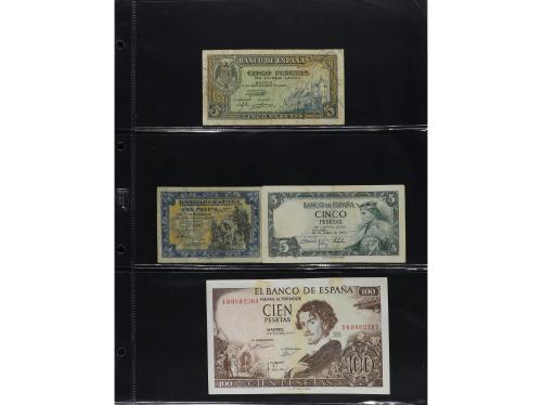 Lote 42 billetes. 1906 a 1980. Destacan: 25 pesetas septiemb