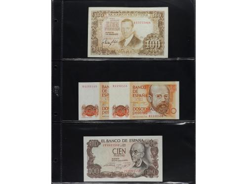 Lote 42 billetes. 1906 a 1980. Destacan: 25 pesetas septiemb